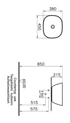 VitrA Plural Çanak lavabo 7811B401-0016 Oval - kompakt - 45x38 cm - armatür deliksiz - su taşma deliksiz - Clean - mat beyaz - 3