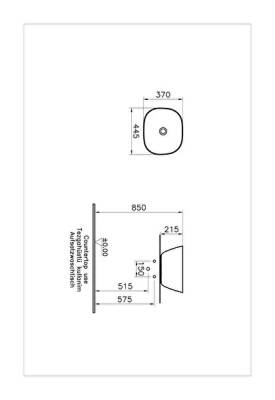 VitrA Plural Çanak lavabo 7811B403-0016 Oval - kompakt - 45x38 cm - armatür deliksiz - su taşma deliksiz - Clean - beyaz - 3