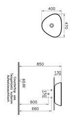 VitrA Plural Çanak lavabo 7812B403-0016 Üçgen - kompakt - 45x40 cm - armatür deliksiz - su taşma deliksiz - Clean - beyaz - 4