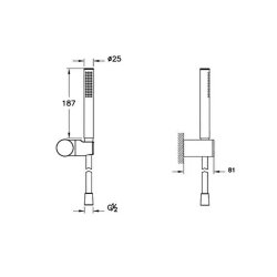 VitrA Prime Round A4592636 Stick El Duşu Takımı, Mat Siyah - 2