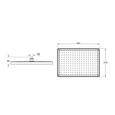 VitrA Prime Square A45921 Duş Başlığı, Krom - 2