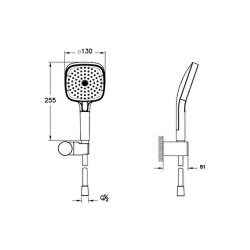 VitrA Prime Square A4592574 3F El Duşu Takımı, Soft Altın - 2