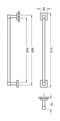 VitrA Q-Line Uzun Havluluk A44995 Krom - 3