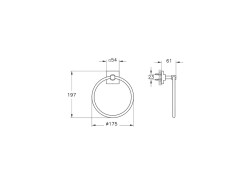 VitrA Root Halka Havluluk A4480236, Mat Siyah - 2