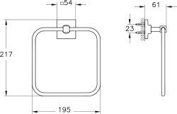 VitrA Root Kare Havluluk A44803, Krom - 2
