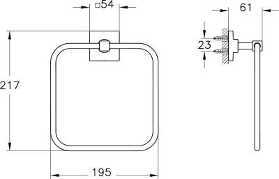 VitrA Root Kare Havluluk A44803, Krom - 2