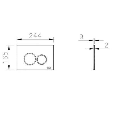VitrA Root Round 740-2480 Kumanda Paneli, Parlak Krom - 2