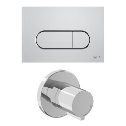 VitrA Root Round 800-2031 Kumanda Paneli ve Stop Valf Seti, Parlak Krom (740-2280, A41461GR) - 1