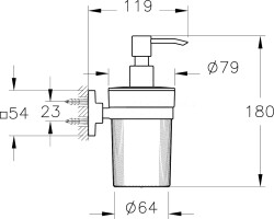 VitrA Root Sıvı Sabunluk A44807, Duvardan, Krom Basmalı, Polikarbonat Hazne - 2