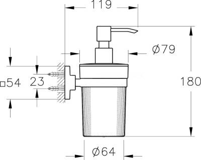 VitrA Root Sıvı Sabunluk A44807, Duvardan, Krom Basmalı, Polikarbonat Hazne - 2