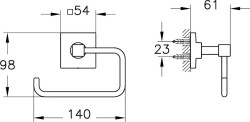 VitrA Root Tuvalet Kağıtlığı A44805, Krom - 2