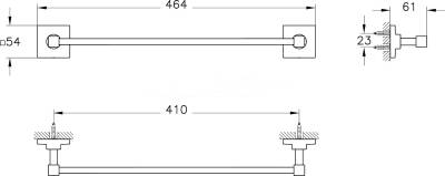 VitrA Root Uzun Havluluk A44809, Krom, 40cm - 2
