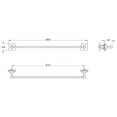 VitrA Root Uzun Havluluk A44810, Krom, 60cm - 2