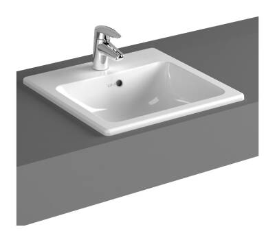 VitrA S20 Tezgahüstü lavabo 5463B003-0001 Dikdörtgen - kompakt - 45x45 cm - tek armatür delikli - su taşma delikli - beyaz - 1