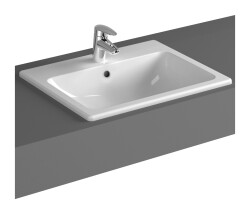 VitrA S20 Tezgahüstü lavabo 5465B003-0001 Dikdörtgen - 55x45 cm - tek armatür delikli - su taşma delikli - beyaz - 1