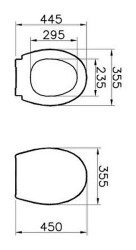 VitrA Universal Klozet kapağı 84-003-009 Duroplast - üstten sıkmalı - yavaş kapanır - metal menteşeli - beyaz - 4