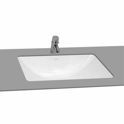 VitrA S20 Tezgahaltı lavabo 5339B003-0012 Dikdörtgen - 55x42 cm - armatür deliksiz - su taşma delikli - beyaz - 1