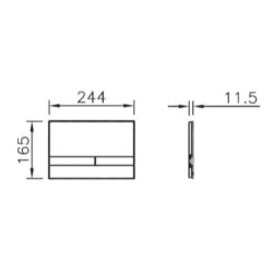 VitrA Select 740-1101 Çift Kademeli Kumanda Paneli - Siyah Cam Krom - 2
