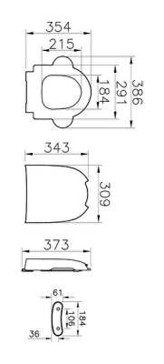 VitrA Sento Kids Klozet kapağı 133-100-009 Duroplast - üstten sıkmalı - yavaş kapanır - turuncu - metal menteşeli - yeşil-sarı-turuncu - 2