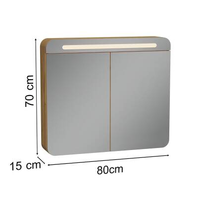 VitrA Sento Aynalı Kapaklı Dolap Seti, Antrasit, 80 cm (60809,60896) - 7