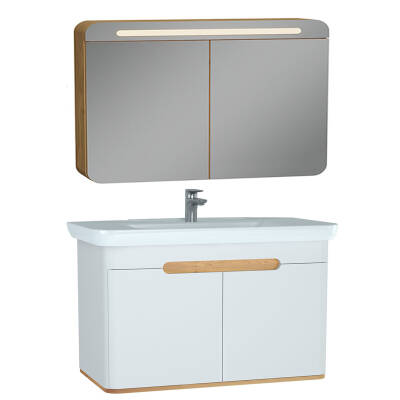 Vitra Sento Aynalı, Kapaklı Dolap Seti, Beyaz, 100cm (60787, 60897) - 1