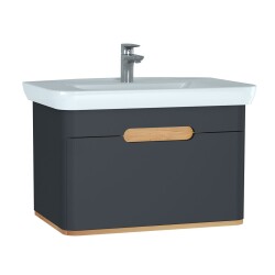 VitrA Sento Aynalı Çekmeceli Dolap Seti, Antrasit, 80cm (60819,60896) - 2