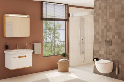 VitrA Sento Aynalı Çekmeceli Dolap Seti, Beyaz, 100cm (60814, 60897) - 5