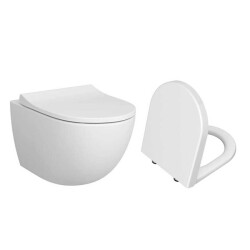 VitrA Sento Rim-Ex Asma Klozet ve Kapak Takımı, Beyaz - 1