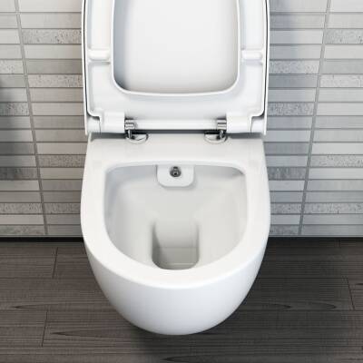 VitrA Sento Rim-Ex Asma Klozet ve Slim Soft Kapak Takımı - Beyaz - 7