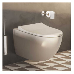 VitrA Sento Rim-Ex Asma Klozet ve Slim Soft Kapak Takımı, Bej - 3