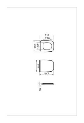 VitrA Integra Square Klozet kapağı 191-003-009 Slim - duroplast - üstten sıkmalı - yavaş kapanır - metal menteşeli - beyaz - 6