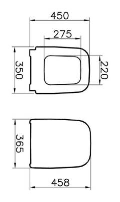 VitrA Integra Square Klozet kapağı 91-003-009 Duroplast - üstten sıkmalı - yavaş kapanır - metal menteşeli - beyaz - 3