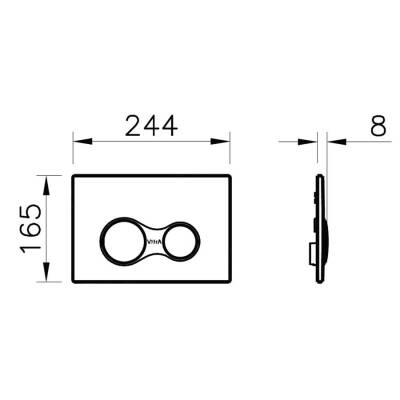 VitrA Sirius Kumanda Paneli 740-0480 Parlak Krom - 2