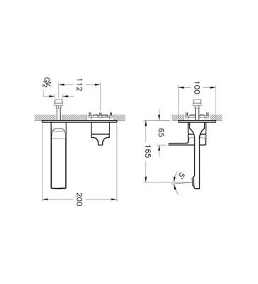 VitrA Suit L A4248623 Ankastre Lavabo Bataryası - Altın - 2