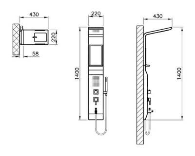 VitrA Take Masajlı Duş Sistemi A45809 Siyah - 2