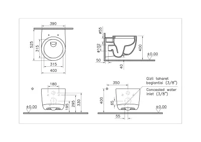 VitrA Voyage Vitraclean Rim-Ex Asma Klozet ve Soft Kapak Takımı - Beyaz - 3