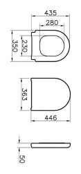 VitrA Universal Klozet kapağı 121-003-909 Üstten sıkmalı - yavaş kapanır - kolay sök-tak - plastik menteşeli - beyaz - 2