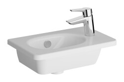 VitrA Zentrum Etajerli lavabo 7789B003-0029 Dikdörtgen - kompakt - 45x28 cm - sağdan tek armatür delikli - su taşma delikli - beyaz - 1