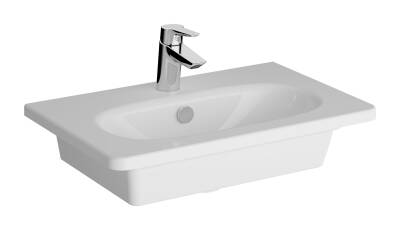 VitrA Zentrum Etajerli lavabo 7790B003-0001 Dikdörtgen - kompakt - 60x38 cm - tek armatür delikli - su taşma delikli - beyaz - 1