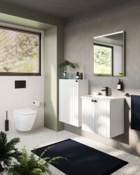 VitrA Zentrum Etajerli lavabo 7790B003-0001 Dikdörtgen - kompakt - 60x38 cm - tek armatür delikli - su taşma delikli - beyaz - 2