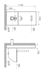 VitrA Vitrus Duvar Önü Cam Rezervuar 770-5761-01 asma klozetler için - cam gövdeli - siyah - 3/6 L - 4