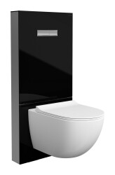 VitrA Vitrus Duvar Önü Cam Rezervuar 770-5761-02 asma klozetler için - cam gövdeli - siyah - 2 - 5/4 L - 1