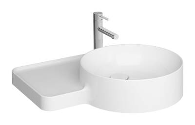 VitrA Voyage Etajerli lavabo 7222B403-0041 55x52 cm - tek armatür delikli - su taşma deliksiz - Clean - beyaz - 1