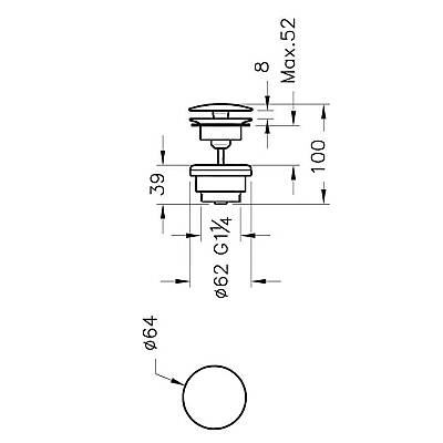 VitrA Origin Basmalı Lavabo Süzgeci A4514929 Evrensel - Yuvarlak - Soft Bakır - 2