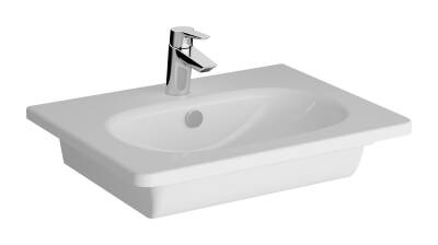 VitrA Zentrum Etajerli lavabo 7791B003-0001 Dikdörtgen - 60x46 cm - tek armatür delikli - su taşma delikli - beyaz - 1