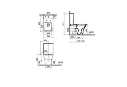 VitrA Zentrum Square Takım klozet 7488L003-0092 SmoothFlush - duvara tam dayalı - 64 cm - taharet borulu - beyaz 